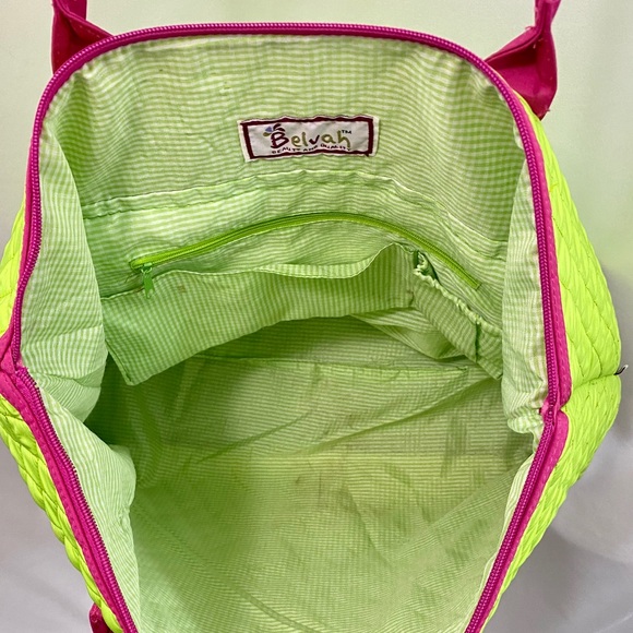 Belvah Quilted Women’s Baby Diaper Bag Neon Green - Picture 9 of 16